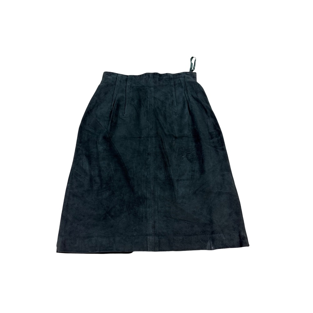 Lord Taylor Suede Leather Skirt Dark Green Midi Vintage Grunge Whimsigoth S NWT